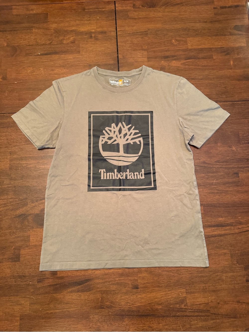 Timberland Men's Gray Short-Sleeve Logo Tee